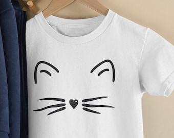 T-shirt kattenoren voor kinderen / shirt kattenoren, eenvoudig kattenontwerp, kawaii kindershirt, kawaii-shirt voor kinderen, T-shirt kitten | Ik hou van katten
