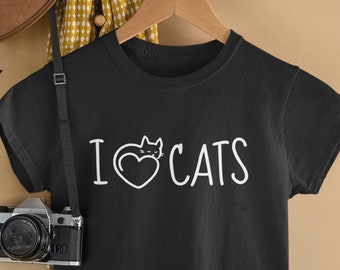 I Love Cats TShirt / Crazy Cat Lady Shirt, Gift for Best Friend, T-Shirt For Her, Cat Lover Gifts, Unique Tee Unisex