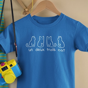Un Deux Trois Cat Kids TShirt / Cute Kids Shirt, Kids Birthday, Childrens Gift Ideas, Kids Shirt