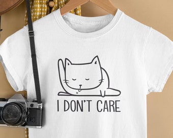 Kan me niet schelen kattenshirt / kat likt kont, grappig shirt voor tieners, cadeaus voor dochter, tshirtontwerpen, grappig kattenshirt