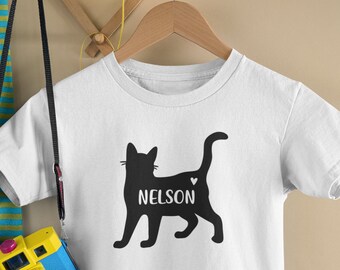 Custom Kids TShirt / Cat Personalized Kids Top, Custom Text Shirt, Kids T Shirt with name