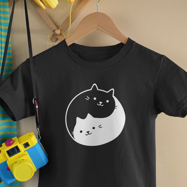 Yin Yang Cat KIDS T-Shirt / Cute Cats Tee / Sweet Shirt, Kittens, Kid Shirts, Children's Gifts, Cat Gifts