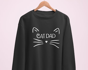 Katzen Papa Pullover / Cat Dad Pullover, Katzen Papa, Geschenk für Freund, Vatertagsgeschenk, Valentinstagsgeschenk für ihn