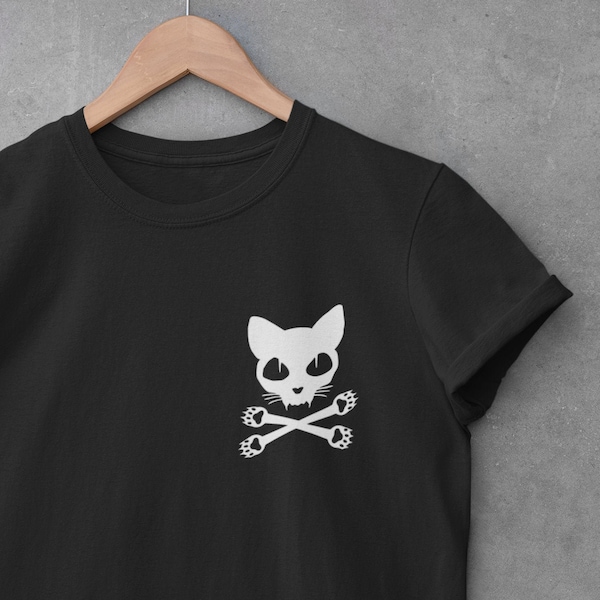 Cat Skull Tshirt  Skull Tshirt, Spooky Tee, Halloween TShirt, Grunge Clothing, Horror Lovers, Pastel Goth TShirt