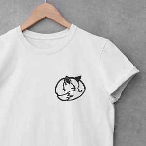 Maglietta con volpe / Maglietta tascabile con volpe, Maglietta con animali selvatici, Amanti della natura, Maglietta con natura, Regalo per amanti della volpe, Maglietta minimalista con stampa semplice