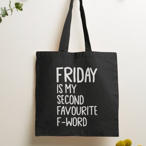 El viernes es mi segundo regalo favorito de palabra F / compañero de trabajo, regalo de empleado, para mi jefe, bolsas divertidas