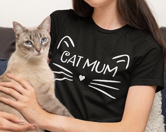 Camiseta de mamá gata / Loca por los gatos, Regalo para amantes de los gatos, Regalos para ella, Ideas de regalos únicas, Linda camiseta de gato,