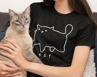 Camisa de gato / Dueño de gato, Camisa linda, Camiseta simple, Camiseta estética, Camisa minimalista, Regalos lindos