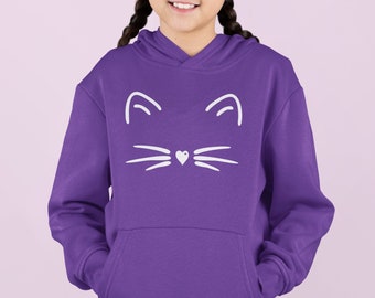 Kinder Katze Ohren Hoodie / Kinder Geburtstag Geschenk, Kinder Hoodie, Kinder Hoodie, Kinder Geschenk Weihnachten Geburtstag