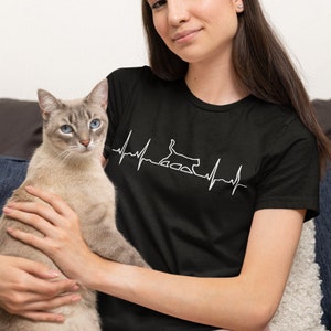 Cat Design Heartbeat T-Shirt / Sweet Cat Tshirt, Kawaii Shirt, Kawaii T-Shirt, Cat Kawaii