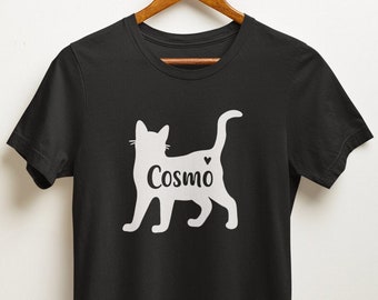 Personalisierte Katzen TShirt / personalisiertes Tshirt, Katzen Silhouette, Katze besessen, Verrückte Katzenlady, Kundenspezifisches Shirt, personalisiertes Katzengeschenk