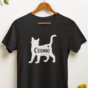 Personalised Cat Tshirt / Personalized Tshirt Cat Silhouette - Etsy UK