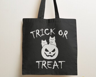 Borsa tote Dolcetto o scherzetto / Dolcetto o scherzetto, Borsa di Halloween, Dolcetti di Halloween, Borsa spettrale, Regalo spettrale, Borsa horror