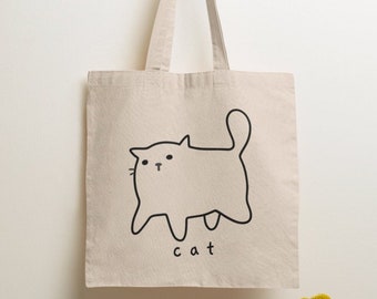 Cat Tote Bag / Shopper Bag, Cat Lover Gift, Aesthetic Bag, Gifts For Cat Lovers