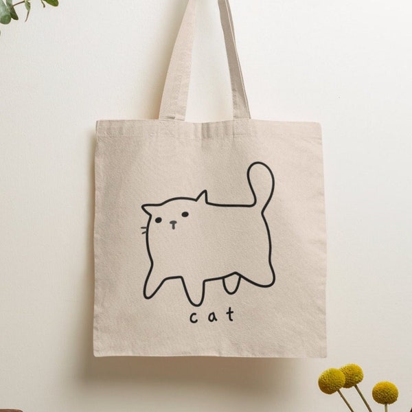 Katze Einkaufstasche / Einkaufstasche, Katzenliebhaber Geschenk, ästhetische Tasche, Geschenke für Katzenliebhaber