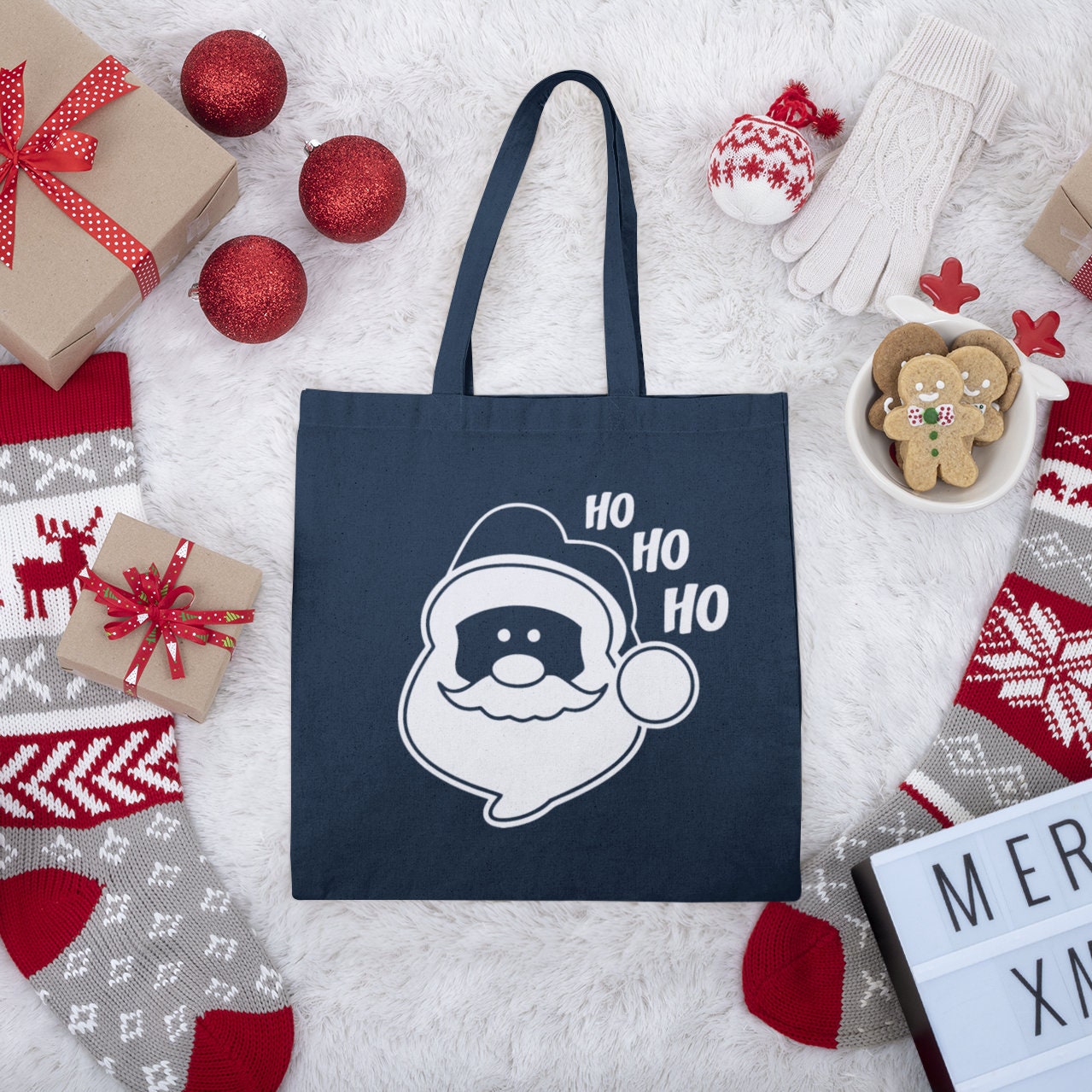 Ho Ho Ho. Simple modern cute typography Christmas Tote Bag