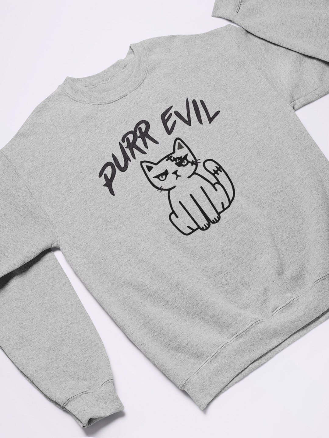 Dimmoire Evil Catパーカー【Black】 Purr Evil Cat Sweater / Halloween Jumper, Funny Cat Sweater