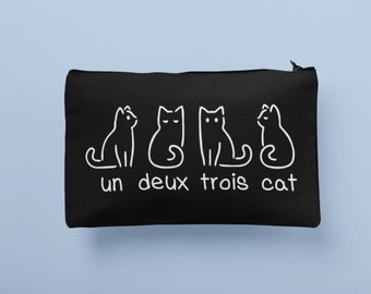 Un Deux Trois Cat Makeup Bag /  Accessory Bag, Cosmetic Bag, Cat Lover Bag, Cat Bags, Gifts For her, Cat Lovers