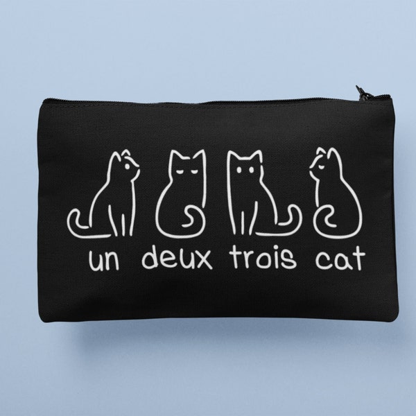 Un Deux Trois Cat Makeup Bag /  Accessory Bag, Cosmetic Bag, Cat Lover Bag, Cat Bags, Gifts For her, Cat Lovers