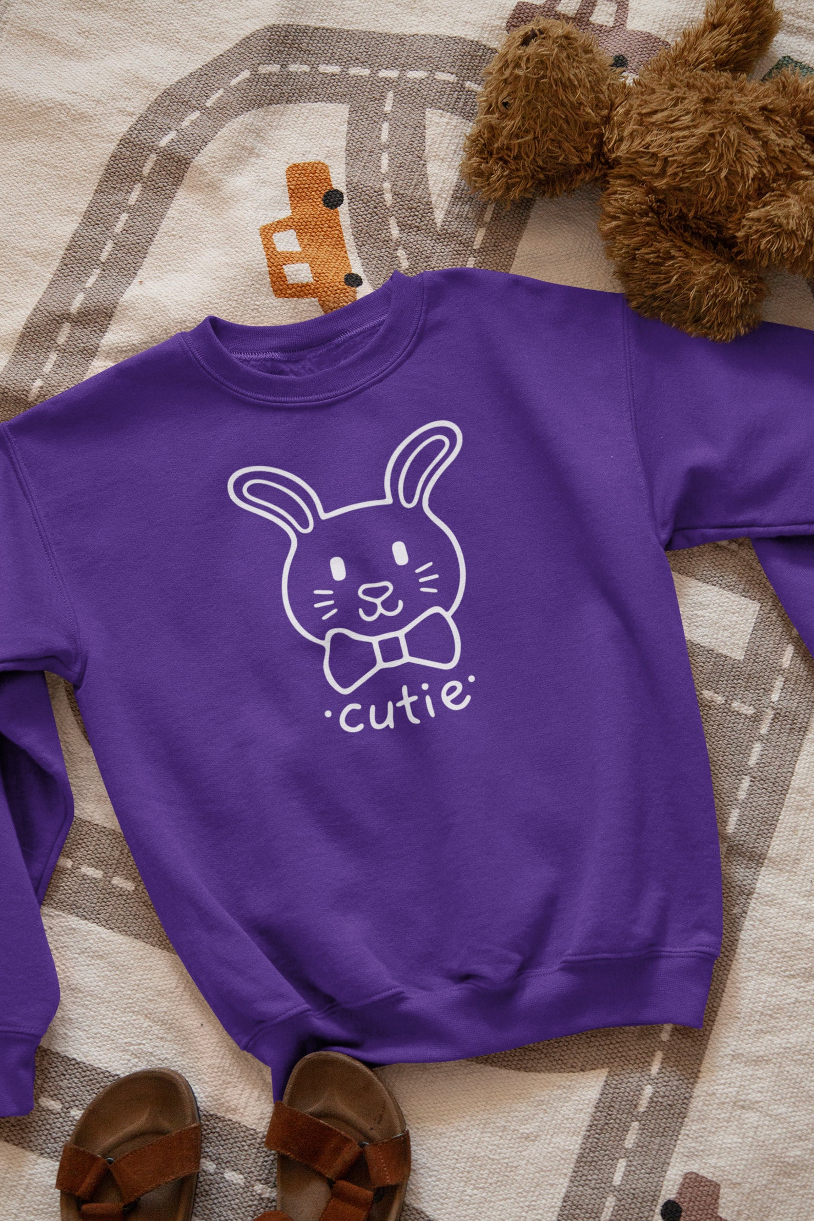 Cutie Bunny Kids Sweater / Easter Bunny Sweater Cute Kids Etsy
