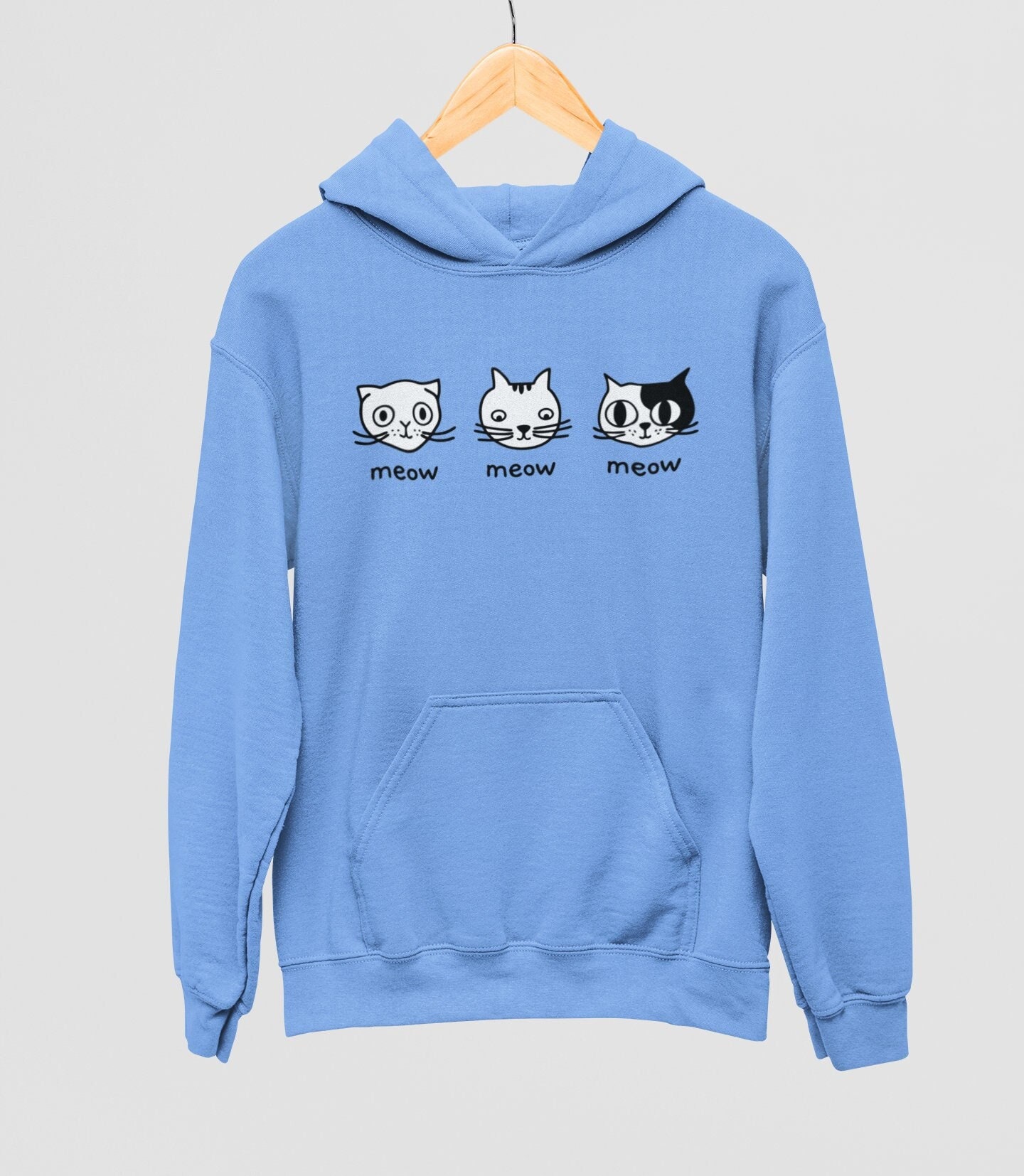 Meow Cat Hoodie: Colorful Unisex Cat Lover Gift