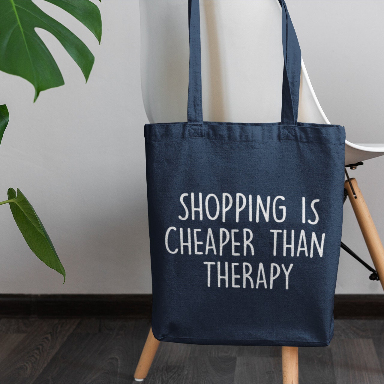 Shopping is Cheaper Than Therapy Funny Tote Bag Gifts for Her Shopper Bag Shopping Gift Girlfriend Gifts Etsy UK