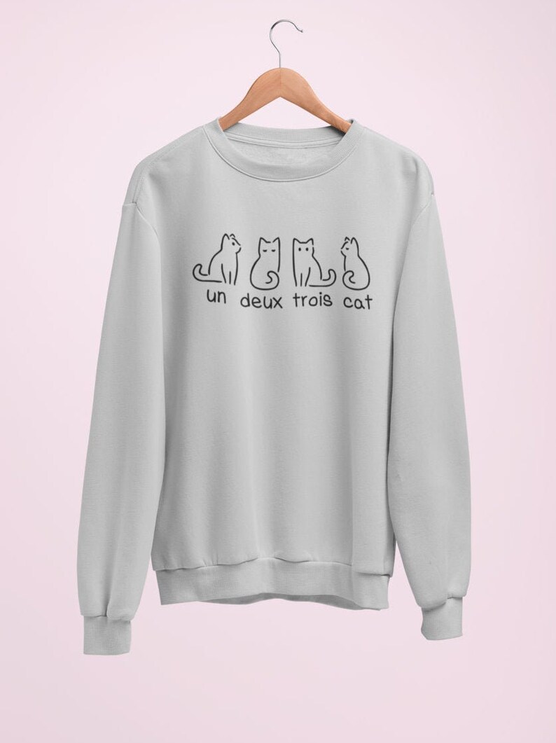Un Deux Trois Cat Sweatshirt / Cat Sweater Cute Unique Design - Etsy