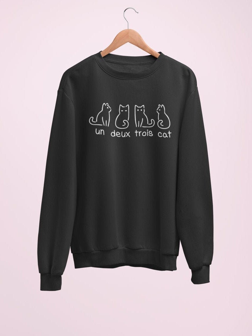 Un Deux Trois Cat Sweatshirt / Cat Sweater, Cute Unique Design Sweats…