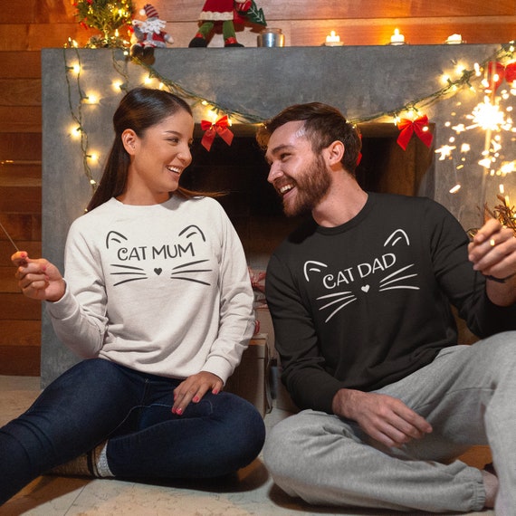 Matching Couples Sweater Cat Mum Cat Dad Matching Couple Gift Cat Lover Gifts Relationship Wedding Anniversary Valentines Gift Etsy