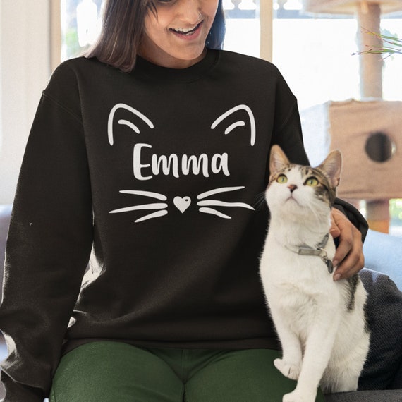 Personalised Name Jumper Personalised Cat Sweater Cat Jumper Personalised Gift Custom Name Cute Gifts Christmas Etsy