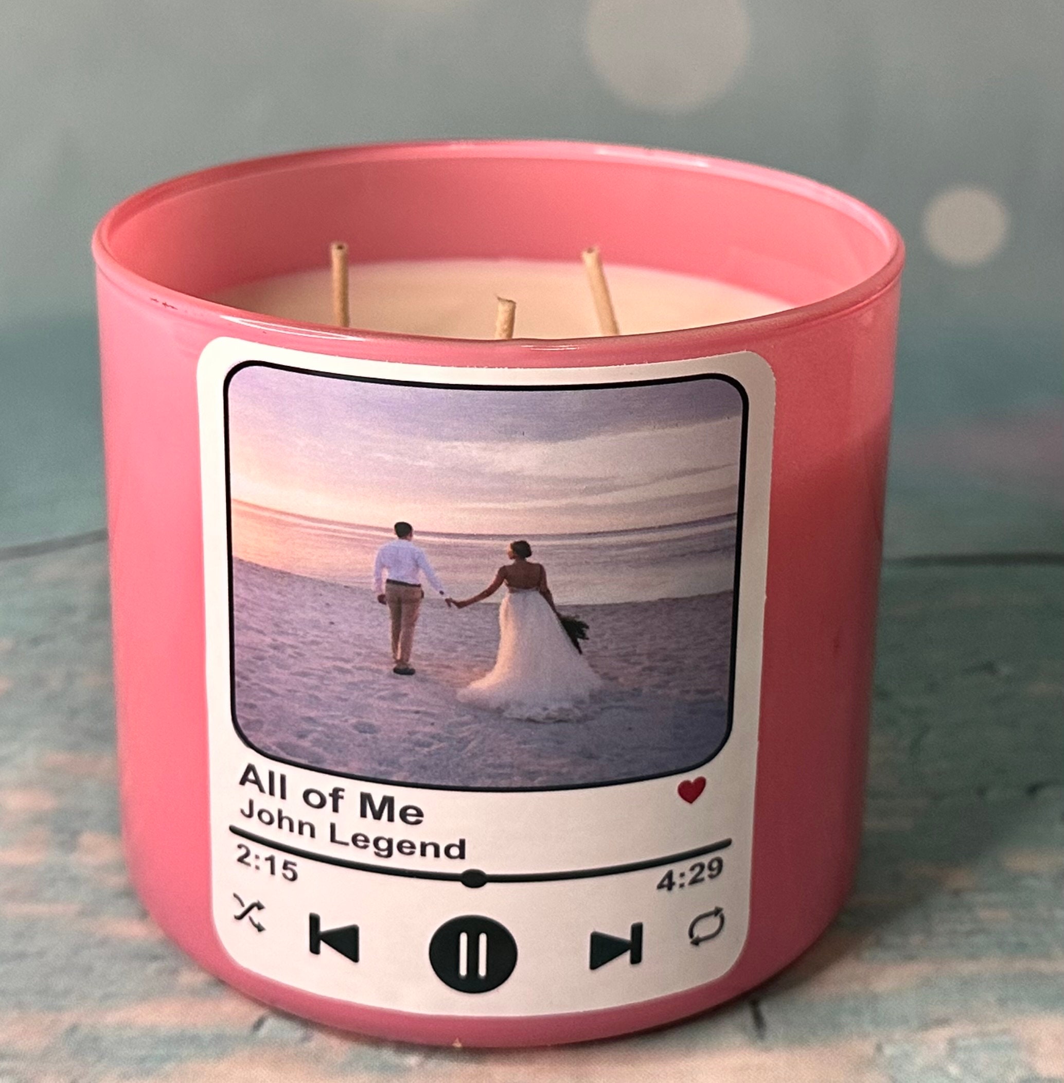 PERSONALIZED SONG CANDLE 14.5 Oz Photo Valentines Birthday Etsy Canada