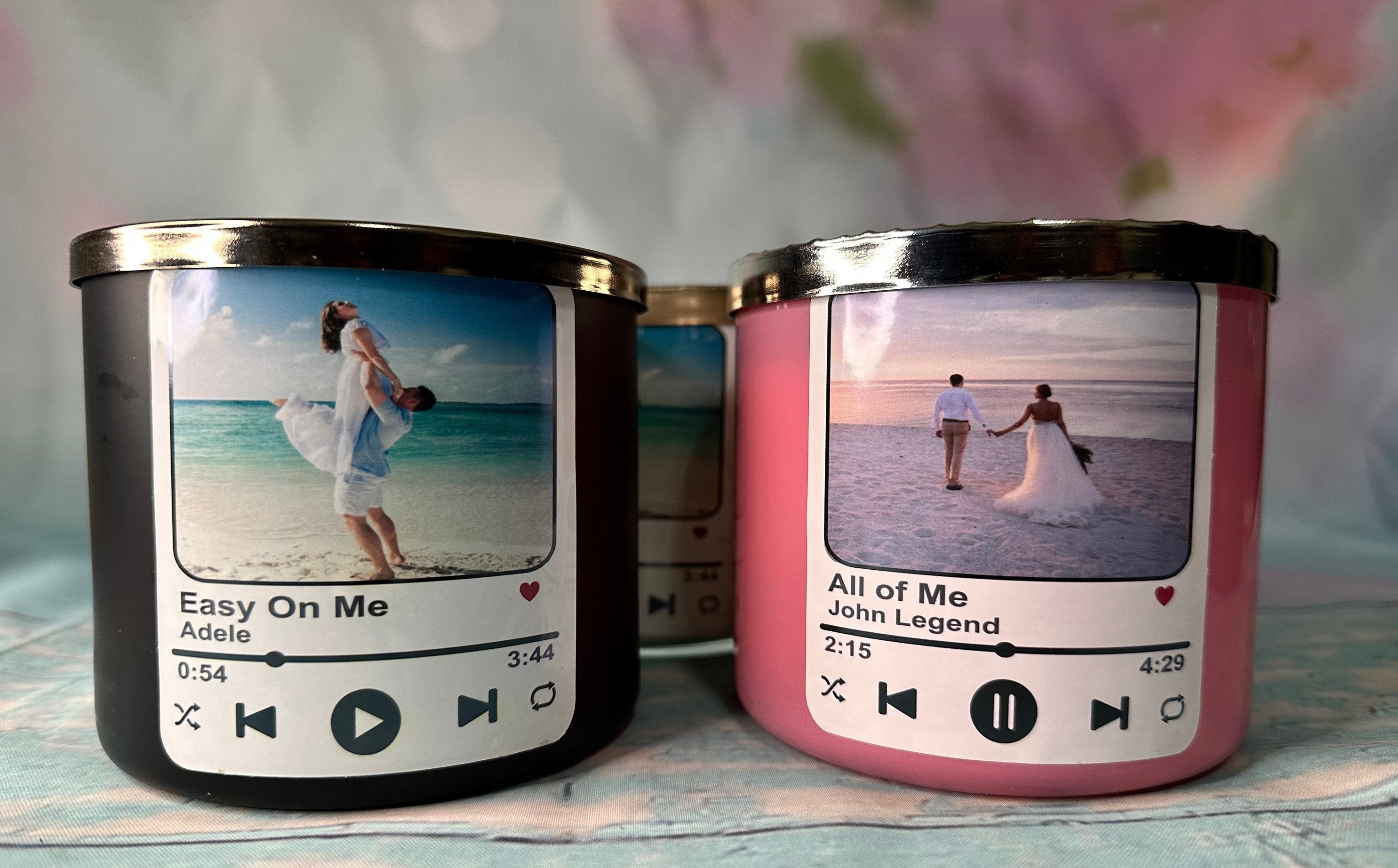 PERSONALIZED SONG CANDLE 14.5 Oz Photo Valentines Birthday Etsy Canada