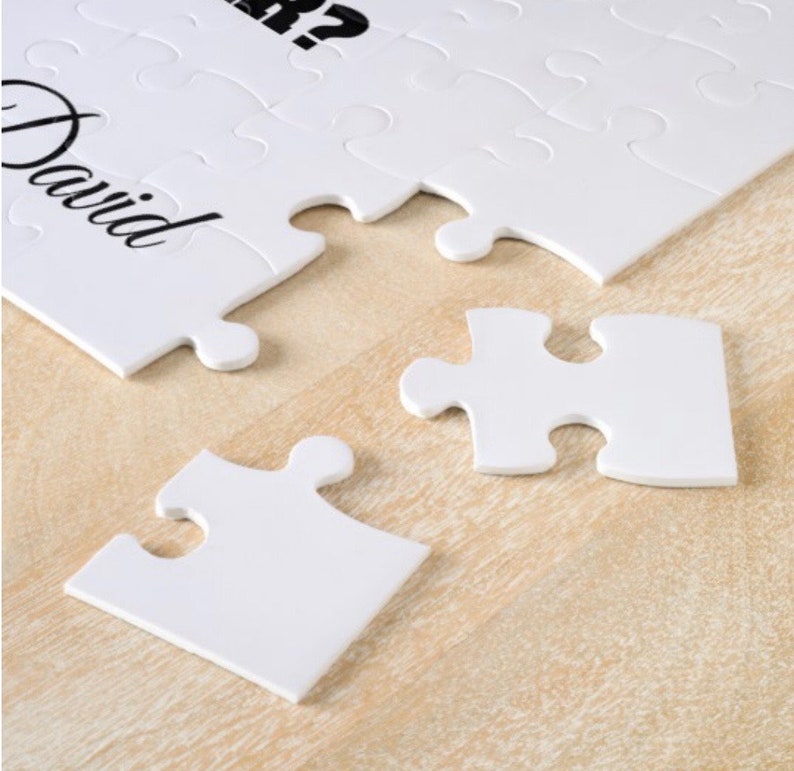 Wedding Will you be our Ring Bearer Gift Ring Security Page Boy Personalized with Names RING BEARER Puzzle Jigsaw Puzzle White