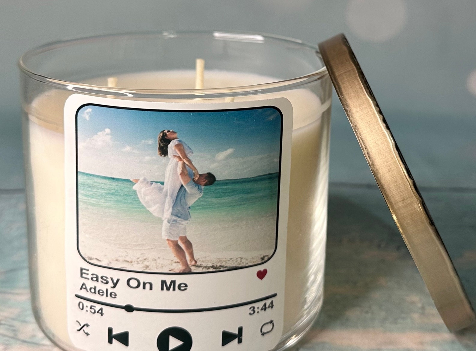 PERSONALIZED SONG CANDLE 14.5 Oz Photo Valentines Birthday Etsy Canada