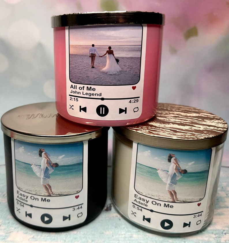 PERSONALIZED SONG CANDLE 14.5 Oz Photo Valentines Birthday Etsy Canada