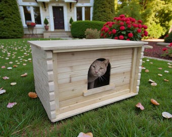 Kennel for 2 cats cm 65x40x40h cat house katzenhaus chenil pour deux chats