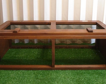 Outdoor rabbit or turtle habitat, terrarium, turtle enclosure, 120x80x30 cm