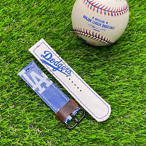 Handmade LA Dodgers baseball watch strap