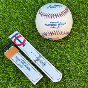 Ręcznie wykonany pasek do zegarka z motywem drużyny baseballowej Minnesota Twins