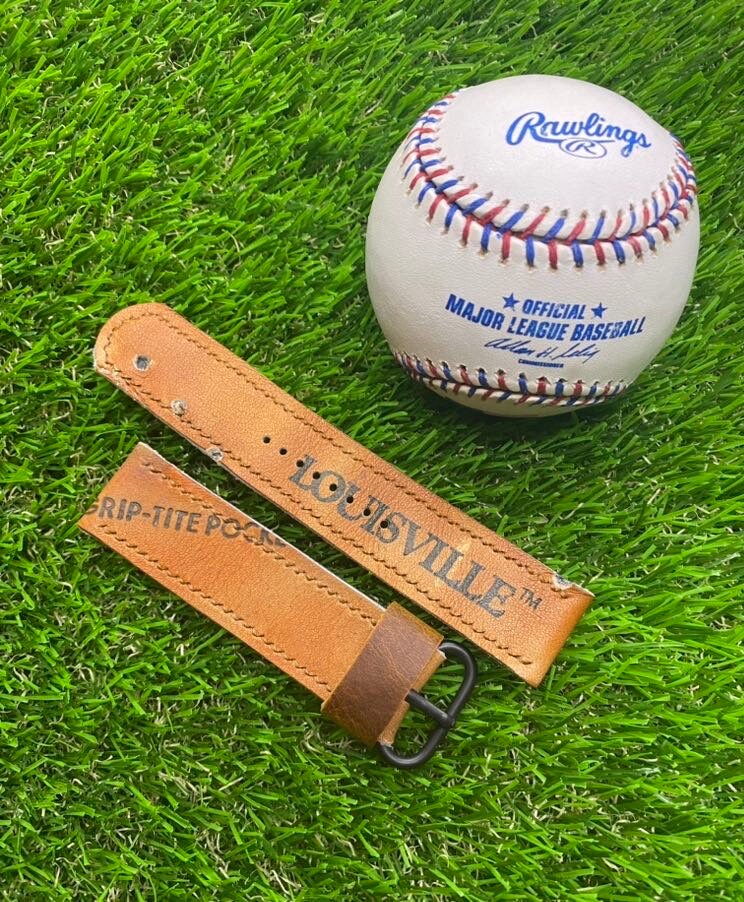 VaughnLeatherCo Handcrafted Distressed Louisville Slugger Baseball Glove Watch Band