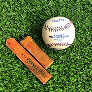 Handcrafted Spalding baseball glove watch strap