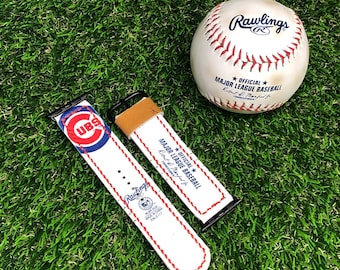 Handcrafted MLB Cubs baseball watch/apple watch band