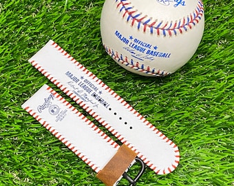 Handcrafted MLB baseball watch/ apple watch strap