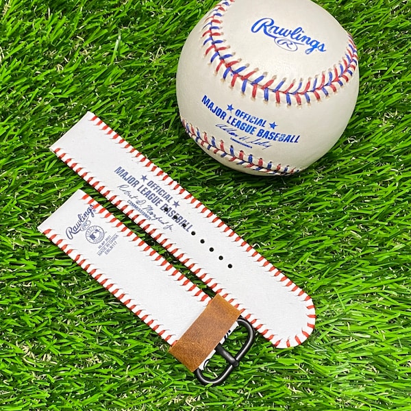 Handcrafted MLB baseball watch/ apple watch strap