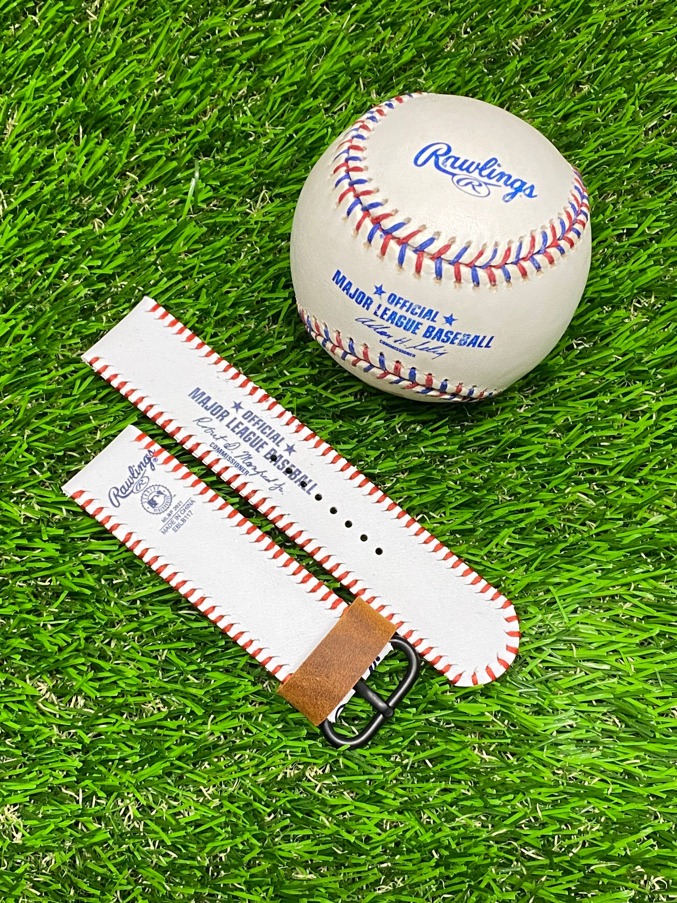 Handcrafted MLB Baseball Watch/ Apple Watch Strap