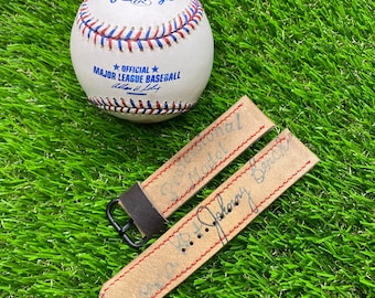 Handcrafted Distressed Johnny Bench baseball glove watch band