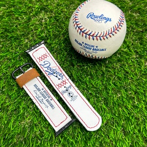 Handcrafted LA Dodgers baseball watch band