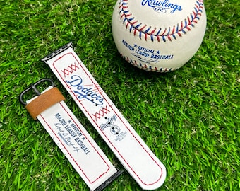 Handcrafted LA Dodgers baseball watch band