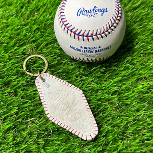 Handcrafted Distrested game used Minor League baseball keychain