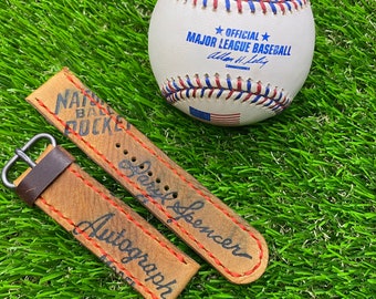 VaughnLeatherCo Handcrafted Distressed Louisville Slugger Baseball Glove Watch Band
